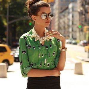 💚HP💚 Anthro Bulldog Composed Pintuck Buttondown